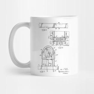 Power Transmission System for Sewing Machine Vintage Patent Hand Drawing Mug